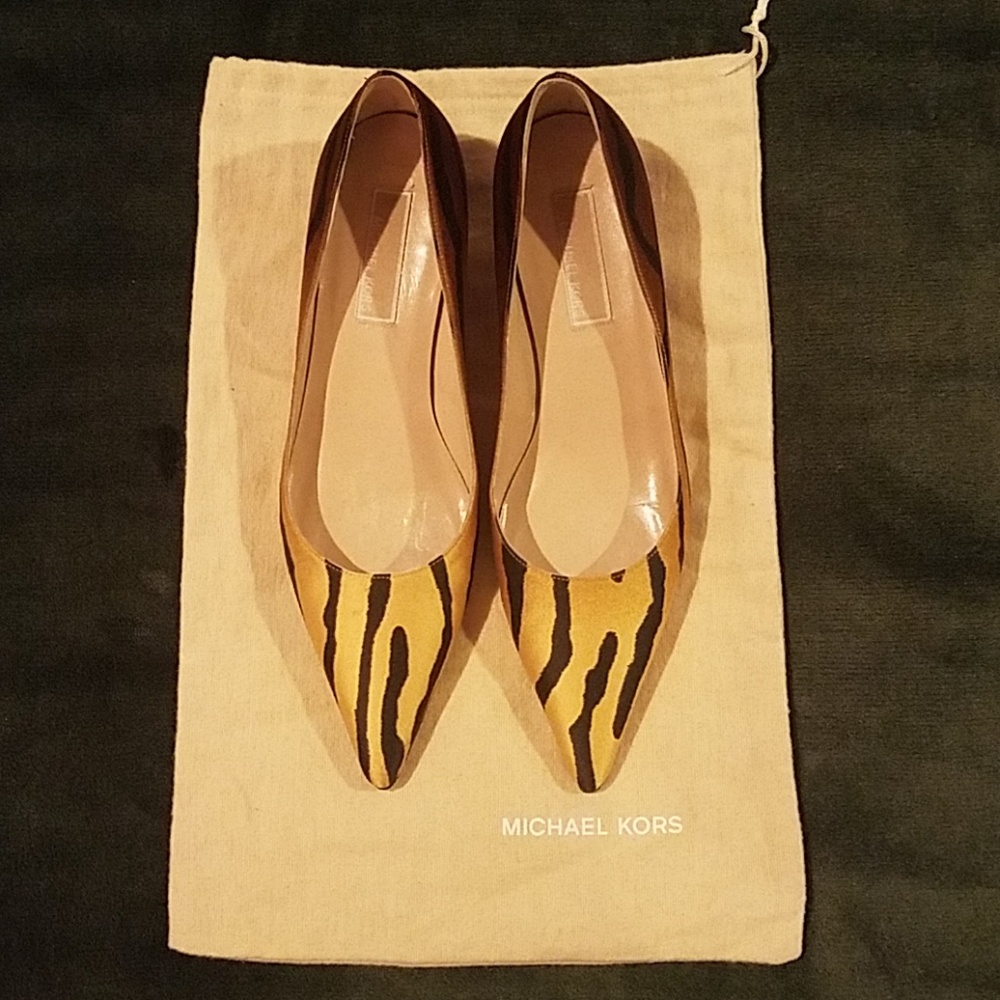 Michael Kors Tiger Print Kitten Heels